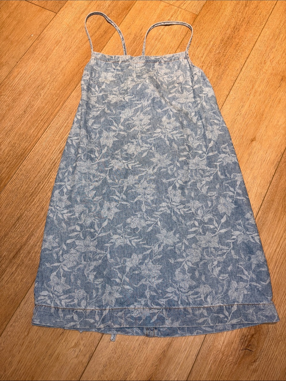 Rag & Bone Printed Floral Denim Apron Mini Dress
